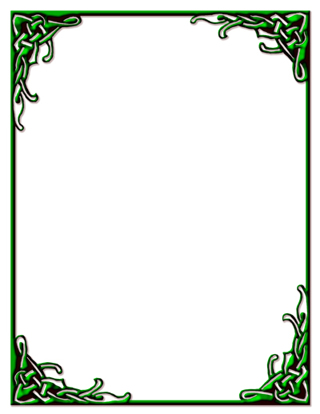320x414 Celtic Knot Border Green Stationery Print Ready Pdf File