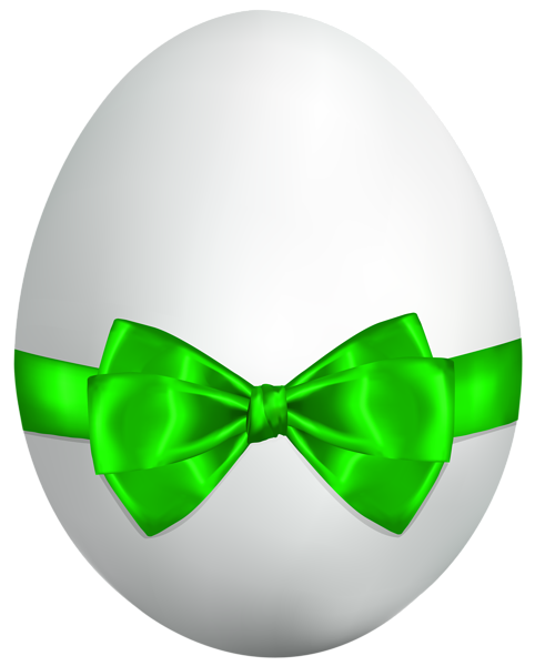 482x600 White Easter Egg With Green Bow Png Clip Art Image Other Tubes