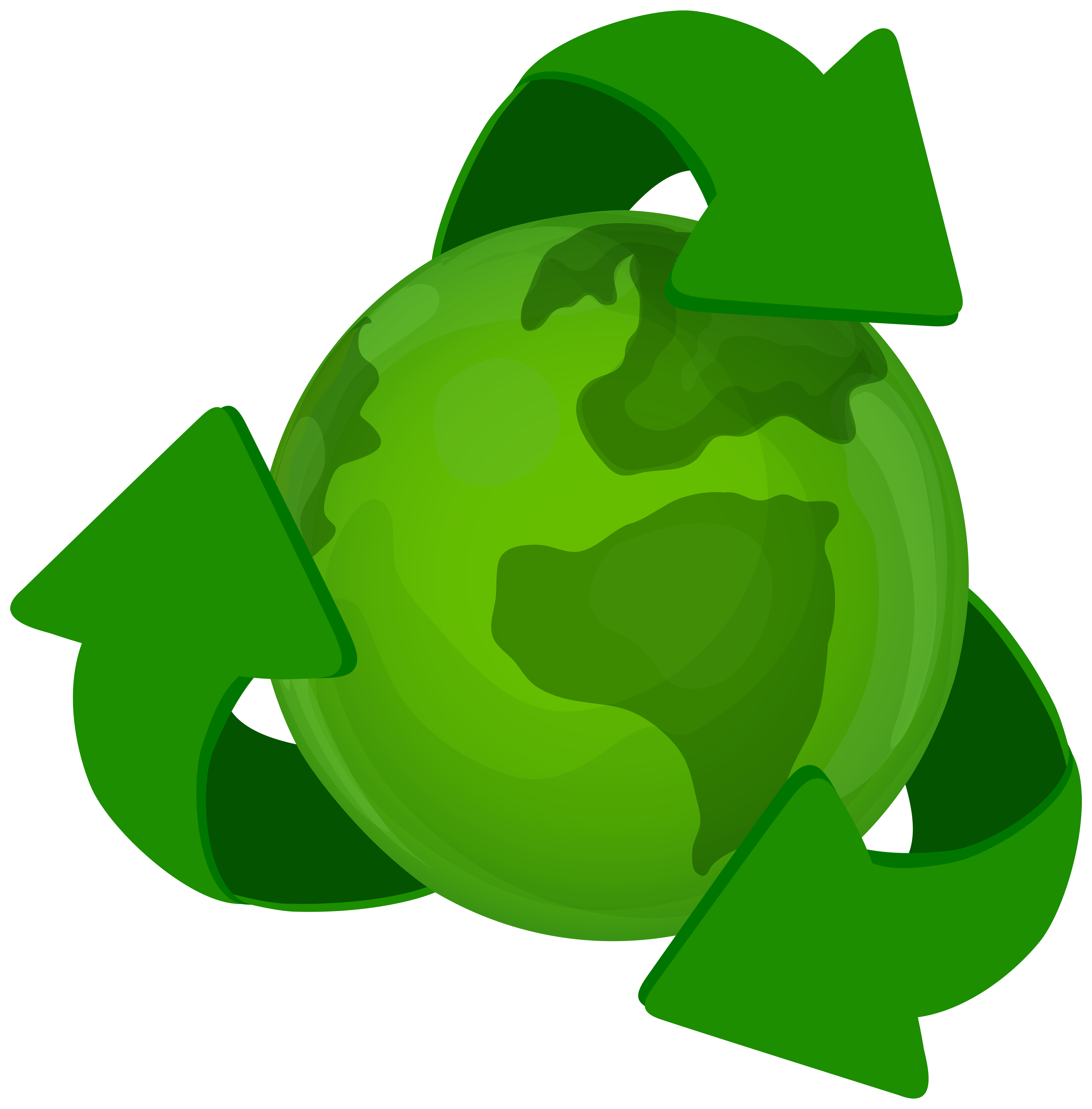 7879x8000 Green Earth Planet With Recycle Symbol Png Clip Art