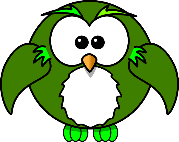 600x478 Green Owl Clip Art