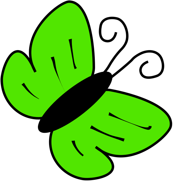 575x600 Free Clipart Green Butterfly Clipart