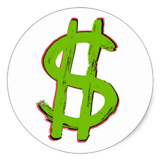 324x324 Dollar Sign Stickers Zazzle.co.uk