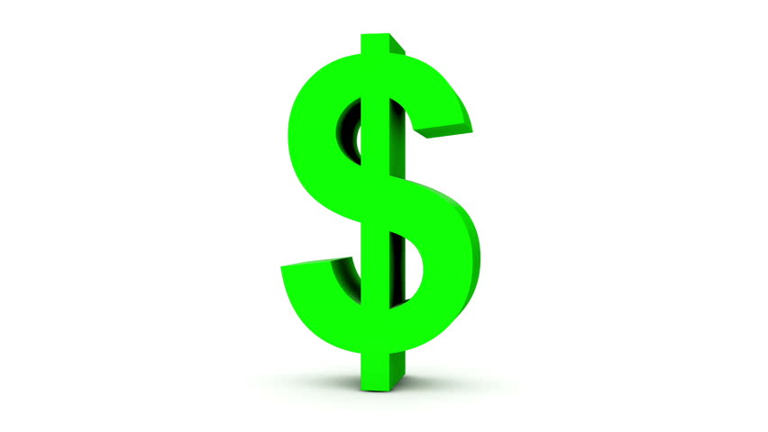 852x480 Three Green Dollar Signs Spinning Stock Footage Video 245662