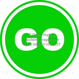 300x300 Clipart Illustration Of A Round Green Go Sign