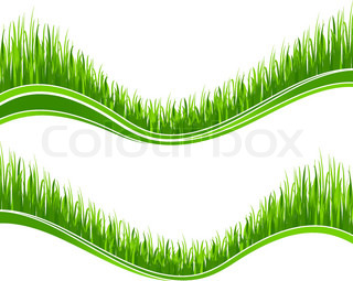 320x255 Two Waves Of Green Grass Stock Vector Colourbox
