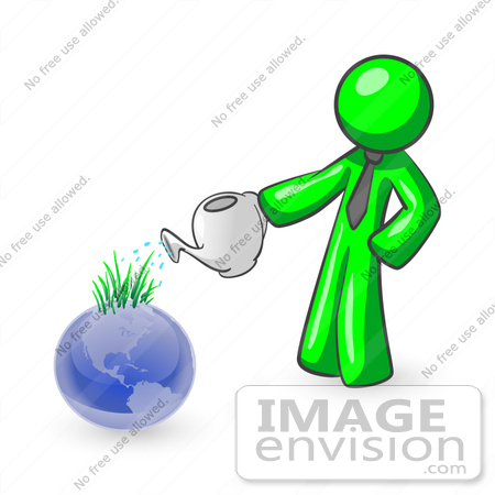 450x450 Clip Art Graphic Of A Green Guy Character In A Business Tie