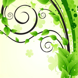 300x300 Design Element With Green Leaves Vector