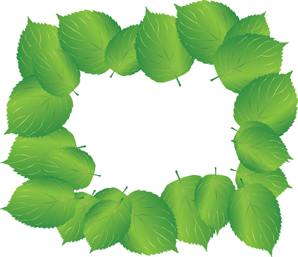 600x518 Green Leaves Gradient Frame Free Vector In Adobe Illustrator Ai