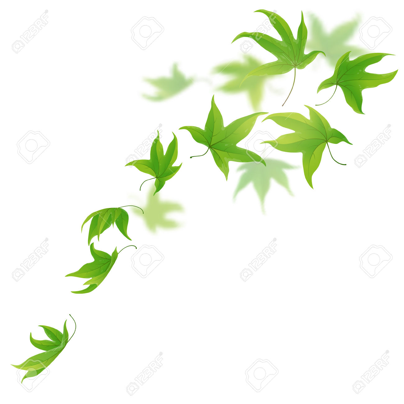 1300x1300 Green Clipart Falling Leaves