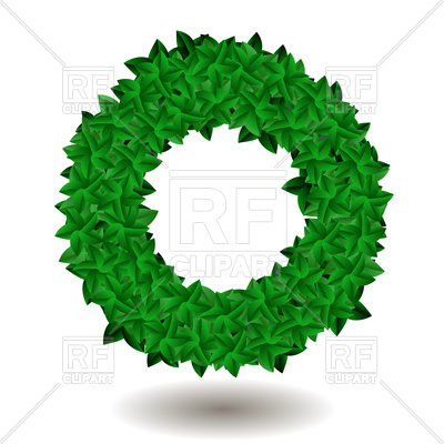 400x400 Green Leaves Round Isolated On A White Background Royalty Free