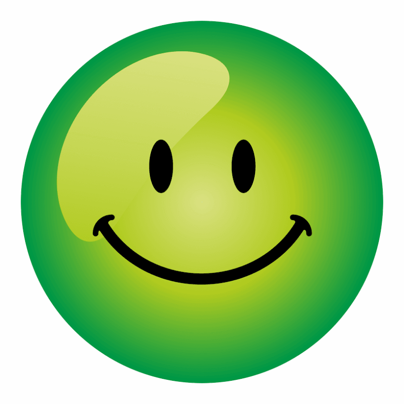 819x819 Green Smiley Face Stickers