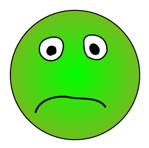 300x298 Green Sick Smiley Face Clipart
