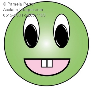 300x300 Art Illustration Of A Cartoon Smiley Face With Buck Teeth