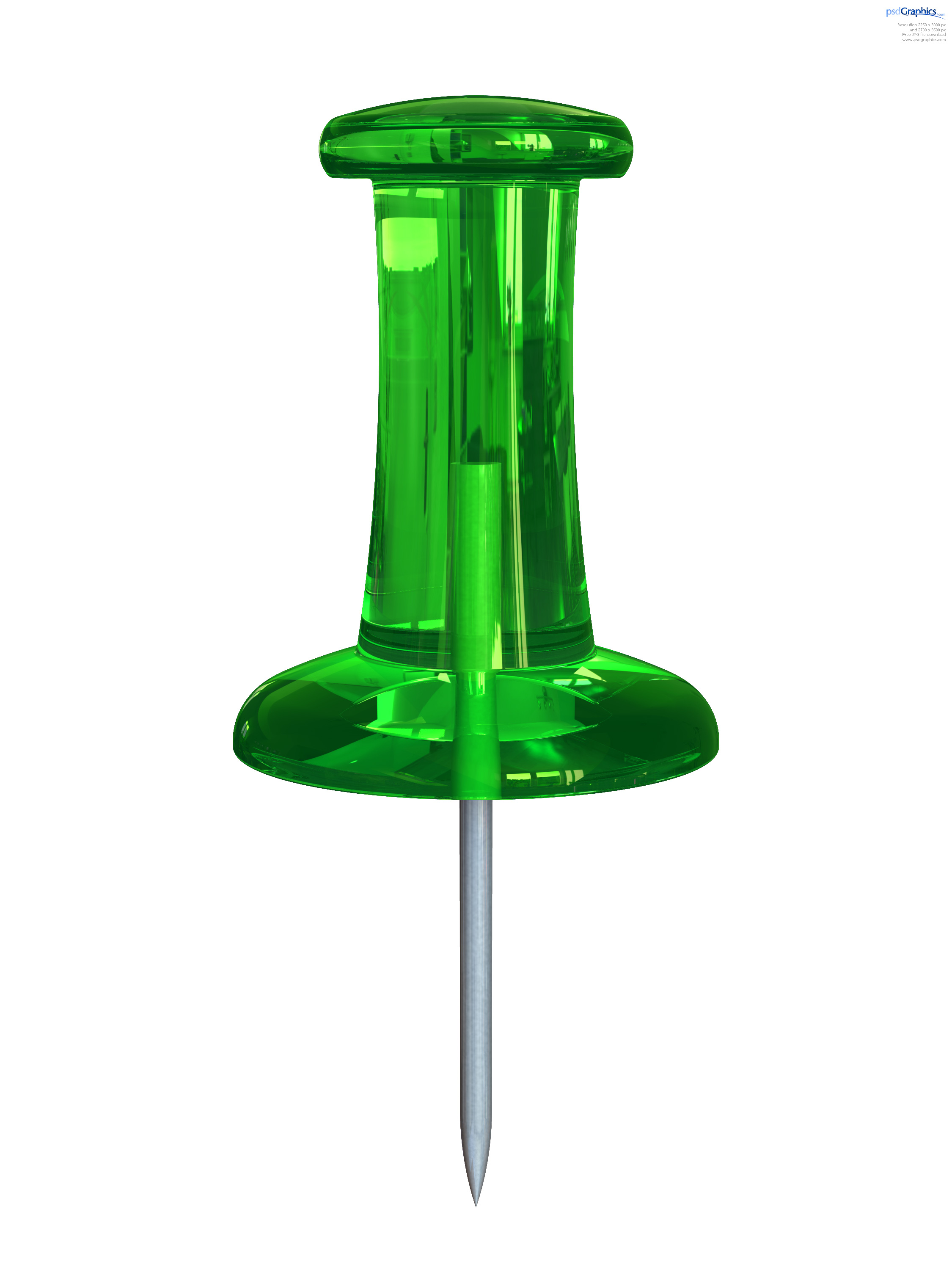 2250x3000 Thumb Tack Clipart Green