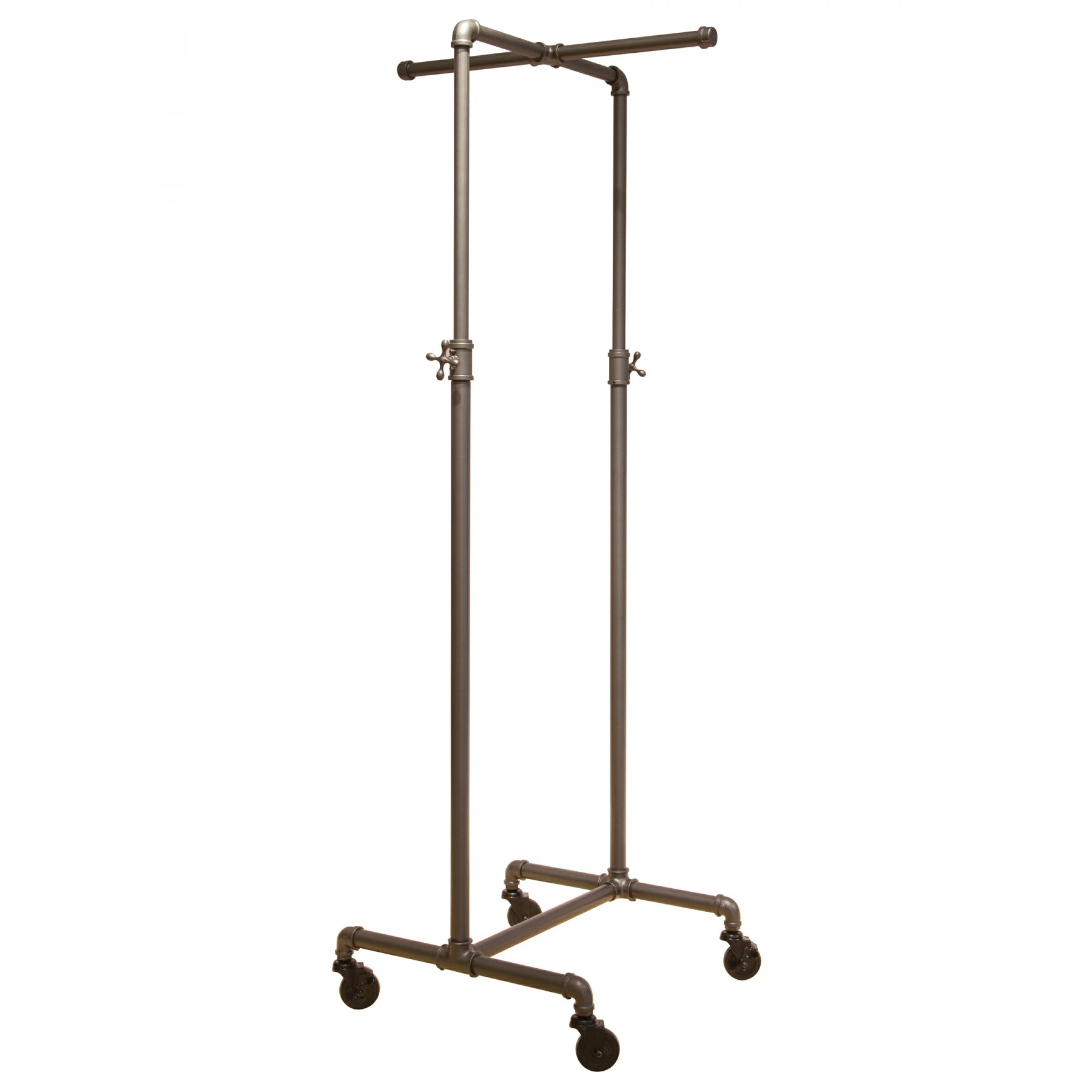 1800x1800 Coal Grey Single Rail Pipeline Collection Rolling Clothing Rack (W