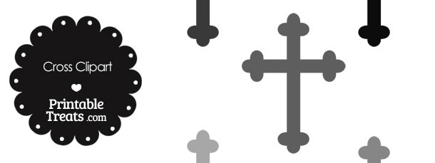 610x229 Cross Clipart In Shades Of Grey Printable