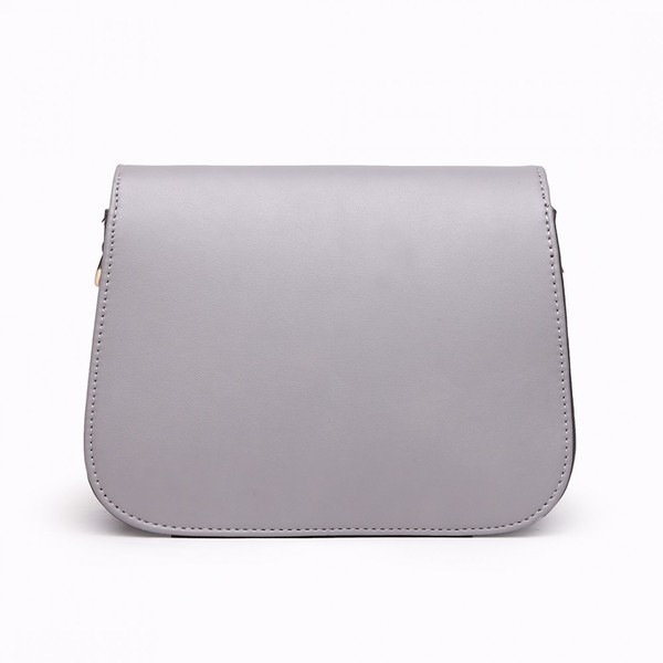 600x600 Miss Lulu Leather Look Cross Body Satchel Bag Grey