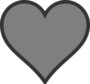300x279 Gray Heart Clip Art