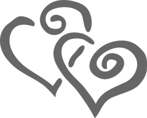 300x240 Grey Hearts Clip Art