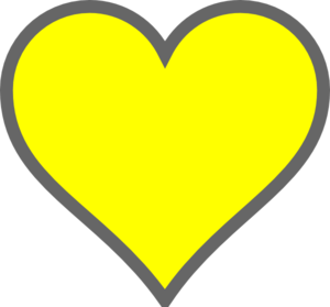 300x279 Yellow And Grey Heart Clip Art