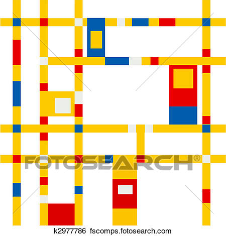 450x470 Clip Art Of Mondrian Grid Inspiration K2977786