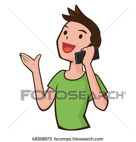 450x470 Clipart Of Man Who Calls K8358973