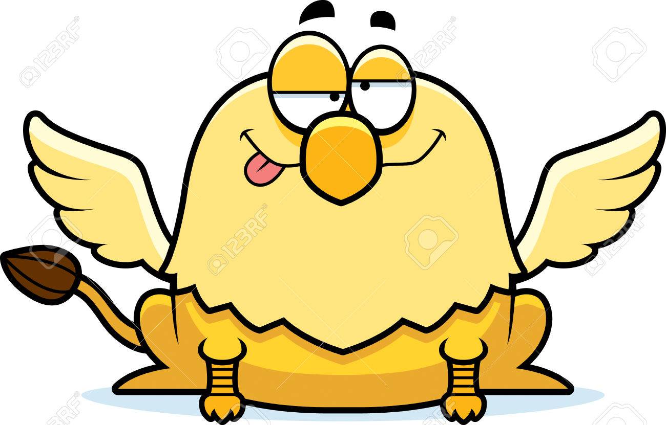 1300x831 A Cartoon Illustration Of A Griffin Looking Drunk. Royalty Free