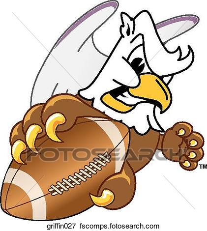 421x470 Stock Illustration Of Griffin Holding Football With Angry Face