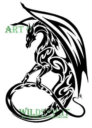 300x417 Celtic Dragon Griffin Black White Clipart