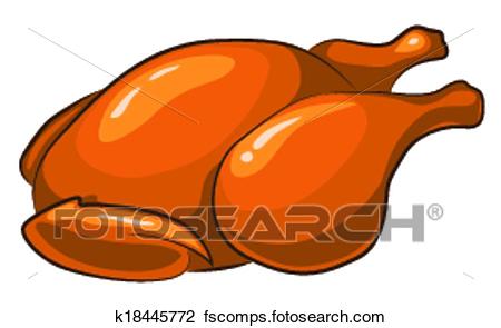 450x295 Clipart Of Roast Chicken K18445772