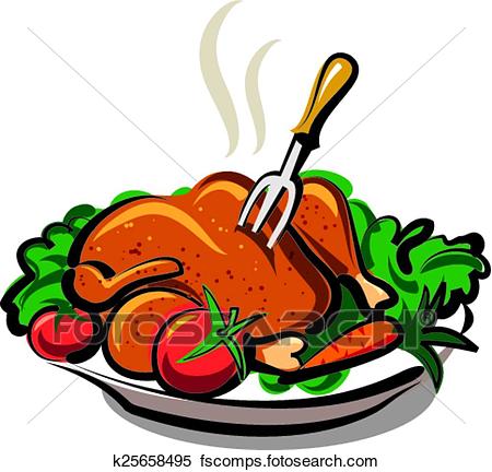 450x432 Clipart Of Hot Roast Chicken K25658495