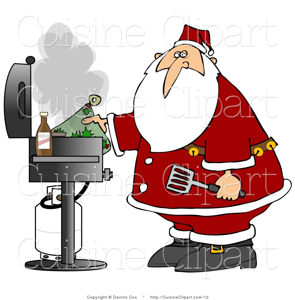 1024x1044 Cuisine Clipart Of Santa Grilling By Djart