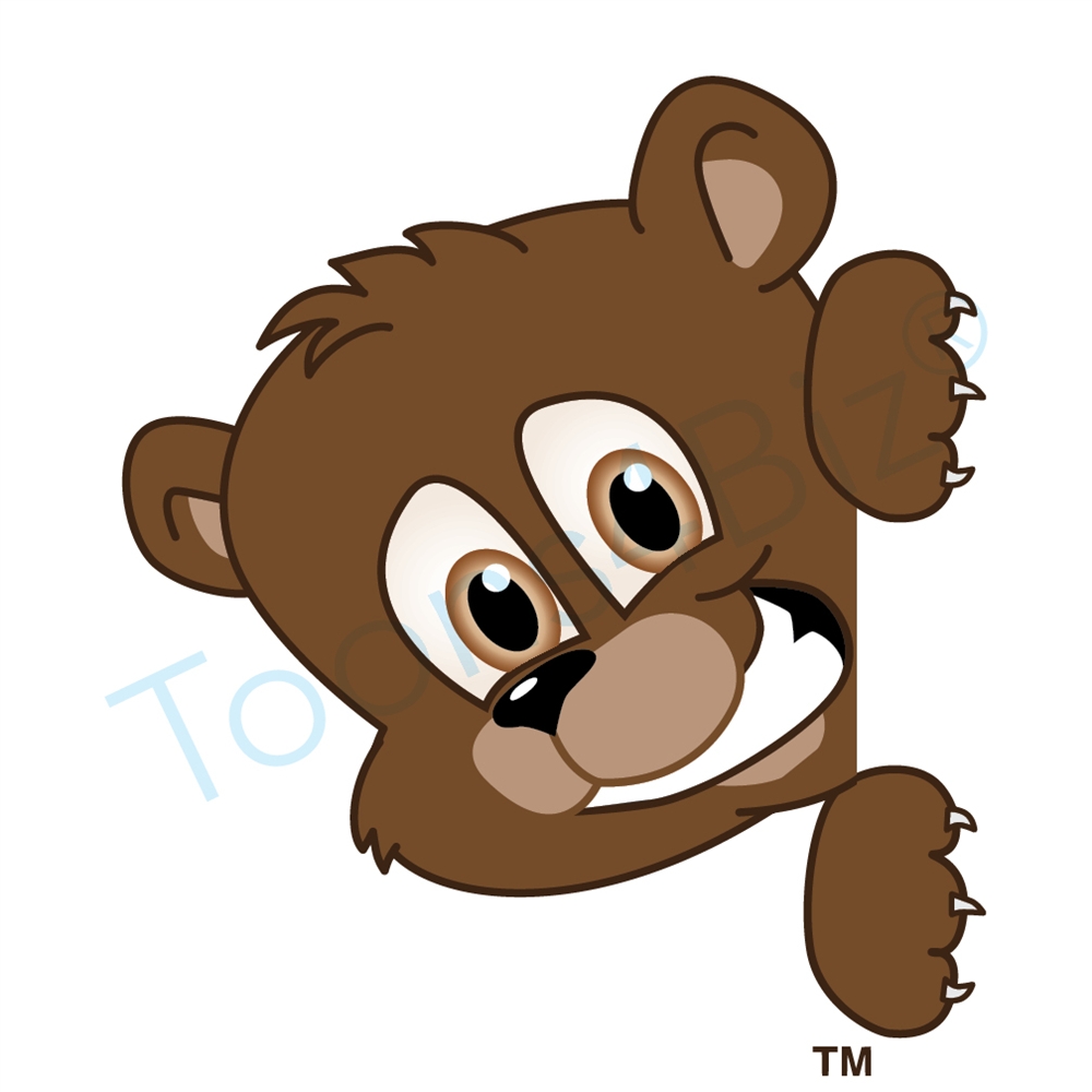 1000x1000 Bear Mascot Peeking To Side Clip Art
