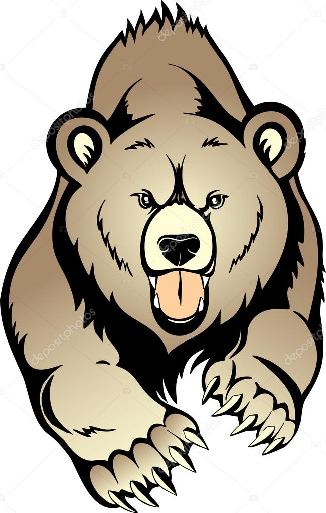 650x1023 Grizzly Bear Stock Vector Sushkonastya