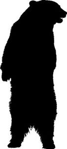 136x300 Grizzly Bear Standing Silhouette Car Decal Sticker Ebay