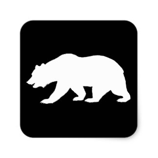 324x324 Grizzly Bear Silhouette Stickers Zazzle