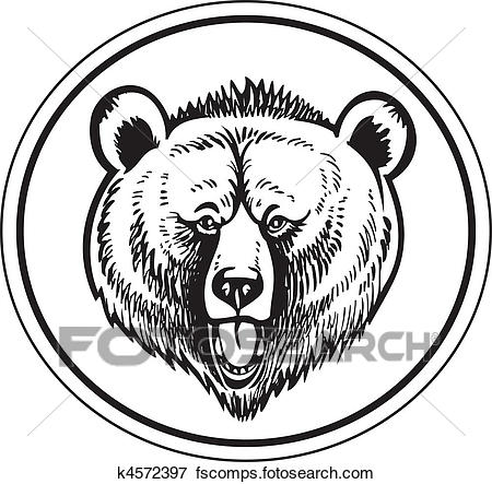 450x443 Clip Art Of Grizzly Brown Bear Vector K4572397
