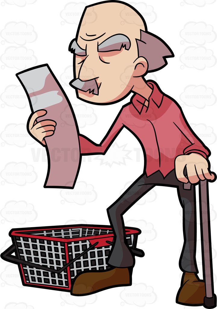 721x1024 Man Grocery Shopping Clipart