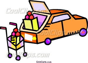 300x216 Car With Groceries Being Vector Clip Art