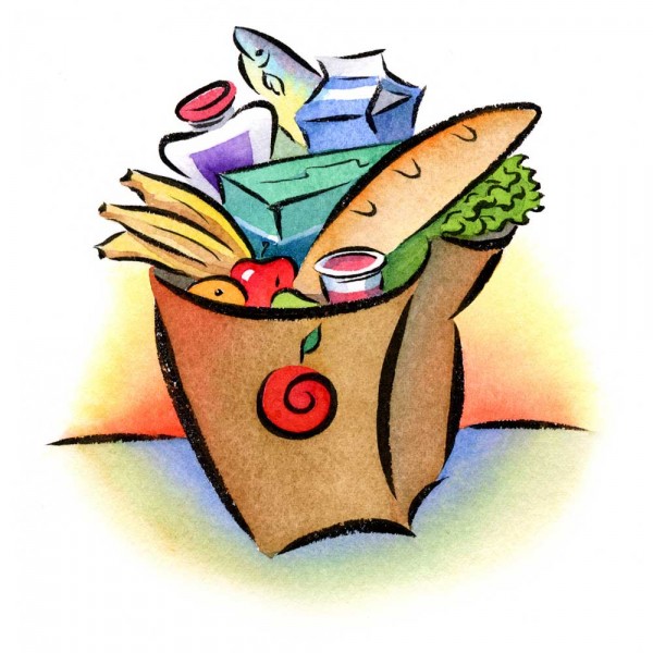 600x600 Grocery Bag Clip Art