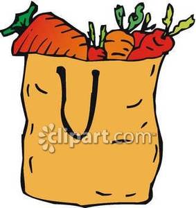283x300 Grocery Bag Full Of Carrots Royalty Free Clipart Picture