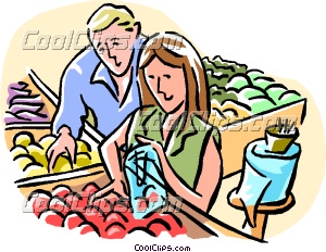 300x232 Couple Grocery Shopping Clip Art