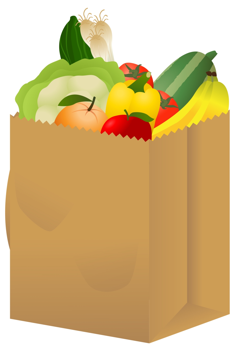 1000x1491 Grocery Bag Of Food Clipart