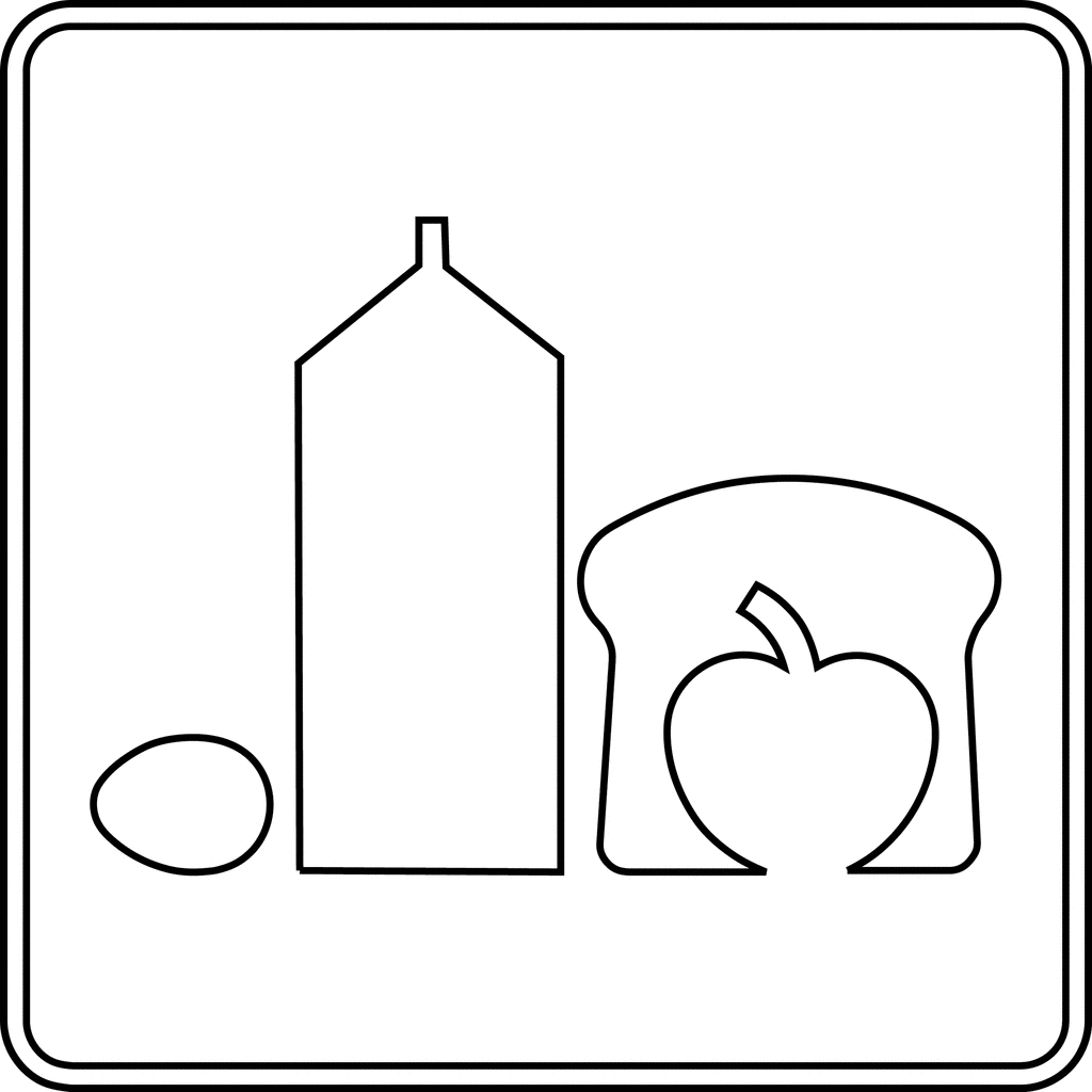 1024x1024 Black And White Groceries Clipart