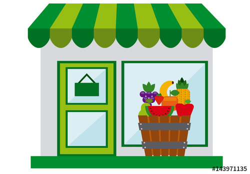 500x348 Fruit Stand Grocery Store Logo. Buy This Stock Template