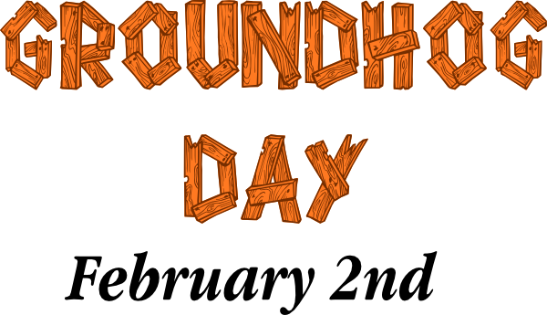 600x345 Groundhog Day Sign Clip Art