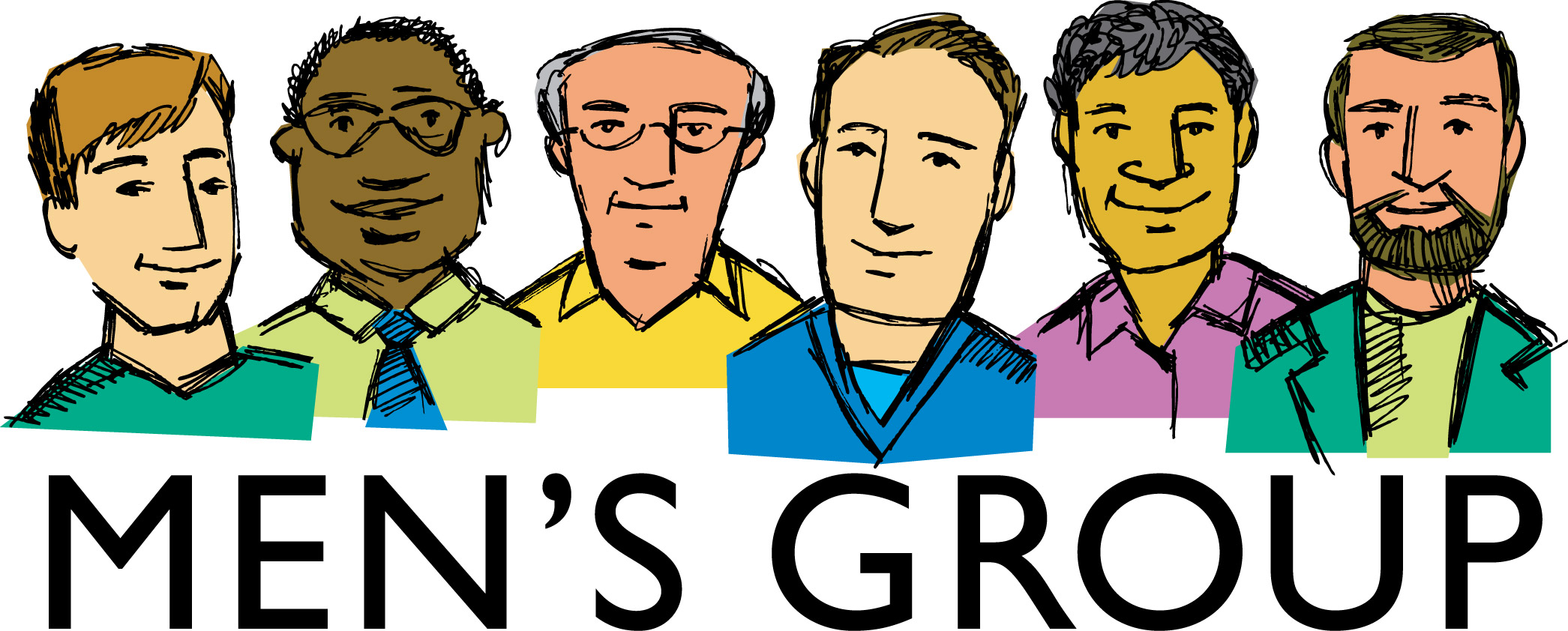 2091x842 Men's Group Clipart
