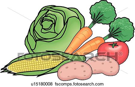 450x292 Clip Art Of Vegetable Food Group U15180008