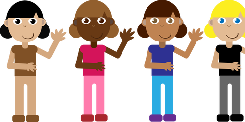 500x250 Four Different Girls Public Domain Vectors