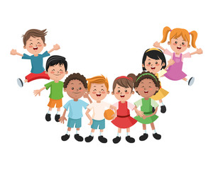 300x240 Group Of Boys And Girls Illustration Royalty Free Stock Image